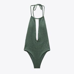 NEWWW!! Green Halter Neck Swimsuit ZARA Size Small